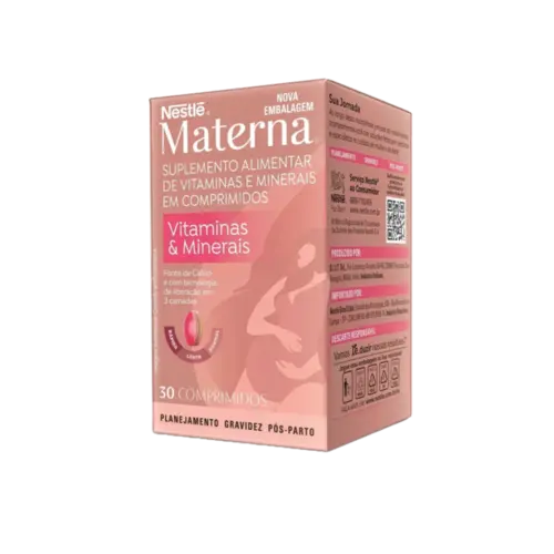 Suplemento de Vitaminas e Minerais para Gestantes Materna Nestlé com 30 Comprimidos