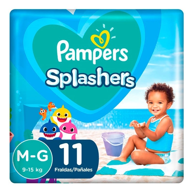 Fralda Pampers Praia e Piscina Splashers Baby Shark M/G - 11 Unidades - Fralda  Pampers Praia e Piscina Splashers Baby Shark M/G - 11 Unidades - P&G  PERFUMARIA