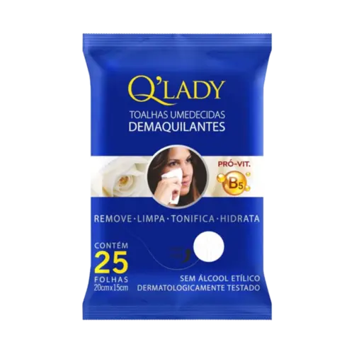 Toalha Demaquilante Q Lady com 25 unidades - Morifarma