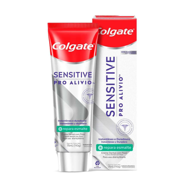 Pasta de Dente Colgate Sensitive Pro-Alívio Repara Esmalte com 110g ...
