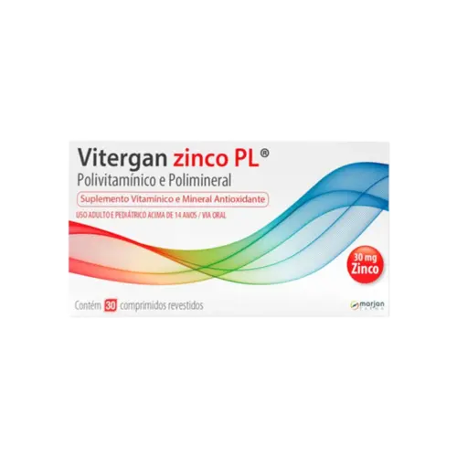 Polivitamínico e Polimineral Vitergan ZInco PL 30 comprimidos